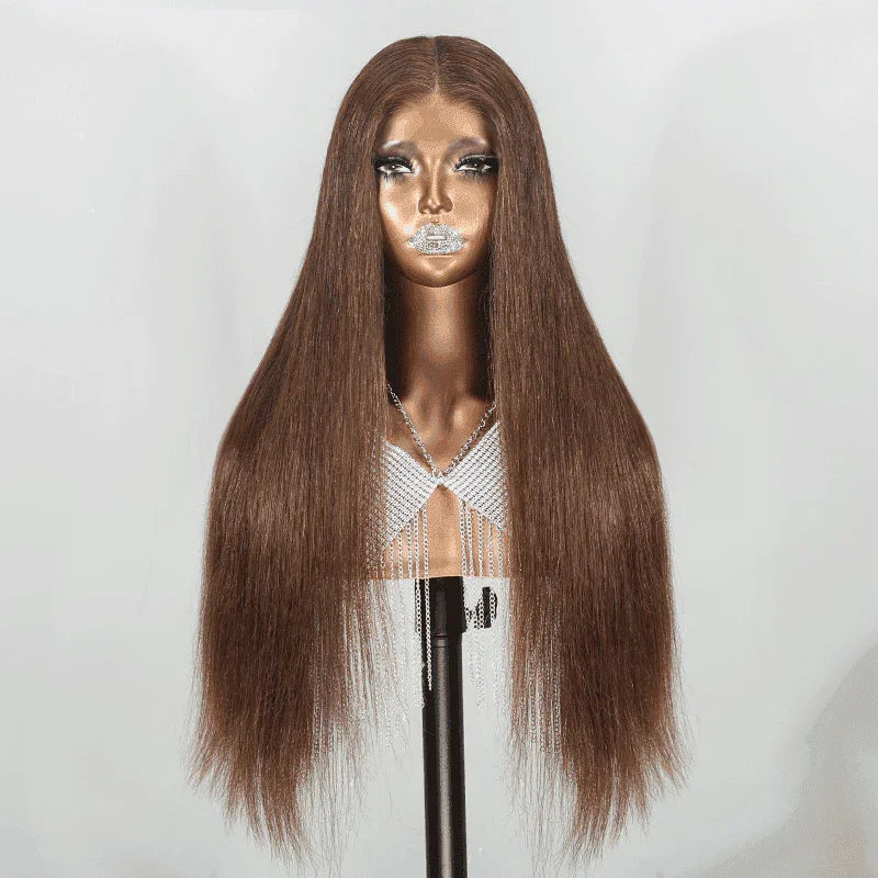 Perruque Chocolat 13x4 Sans Colle Lisse