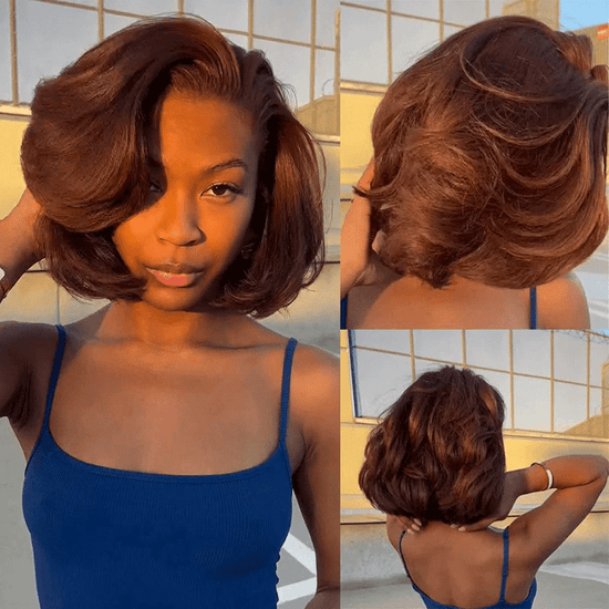Bob Perruque Sans Colle Cheveux Humains Couche Parting Free C Partie