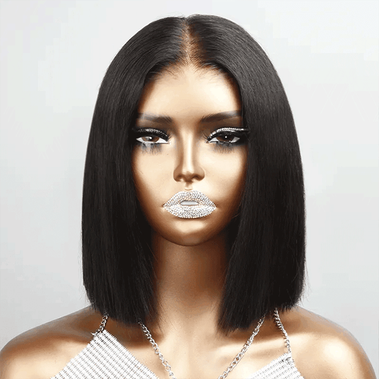 Bob Perruque Sans Colle Cheveux Humains Lisse