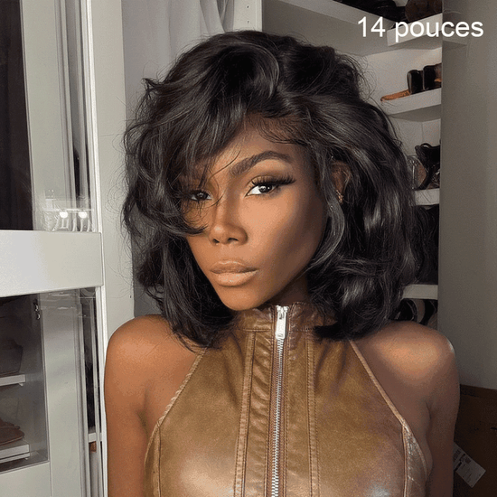Bob Perruque Sans Colle Cheveux Humains Couche Parting Free C Partie
