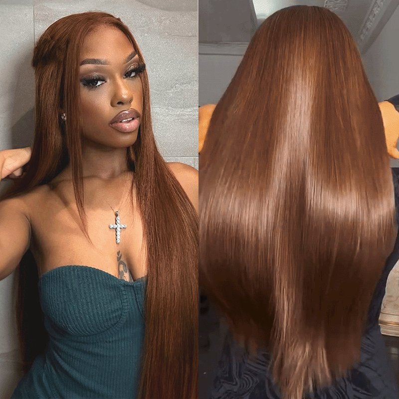 Perruque Chocolat 13x4 Sans Colle Lisse