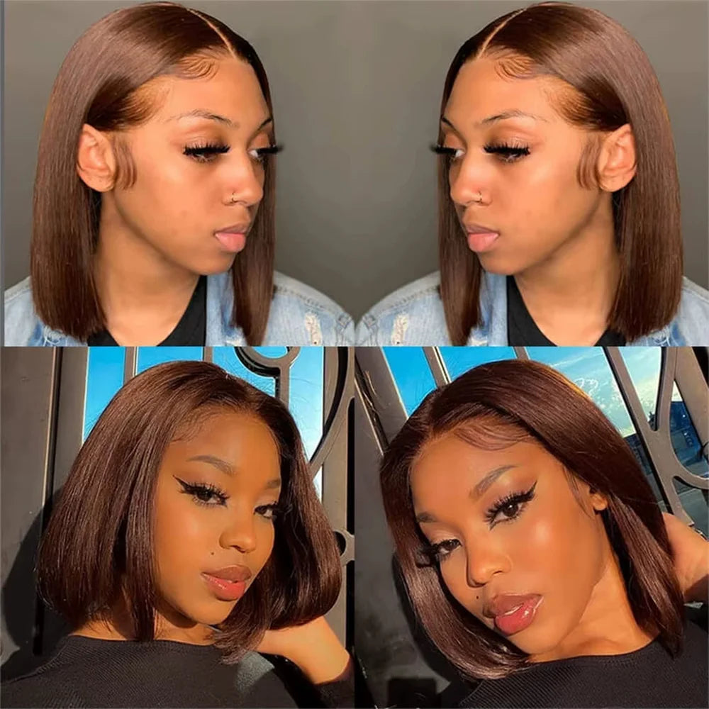 Perruque Bob Chocolat 13x4 Lisse