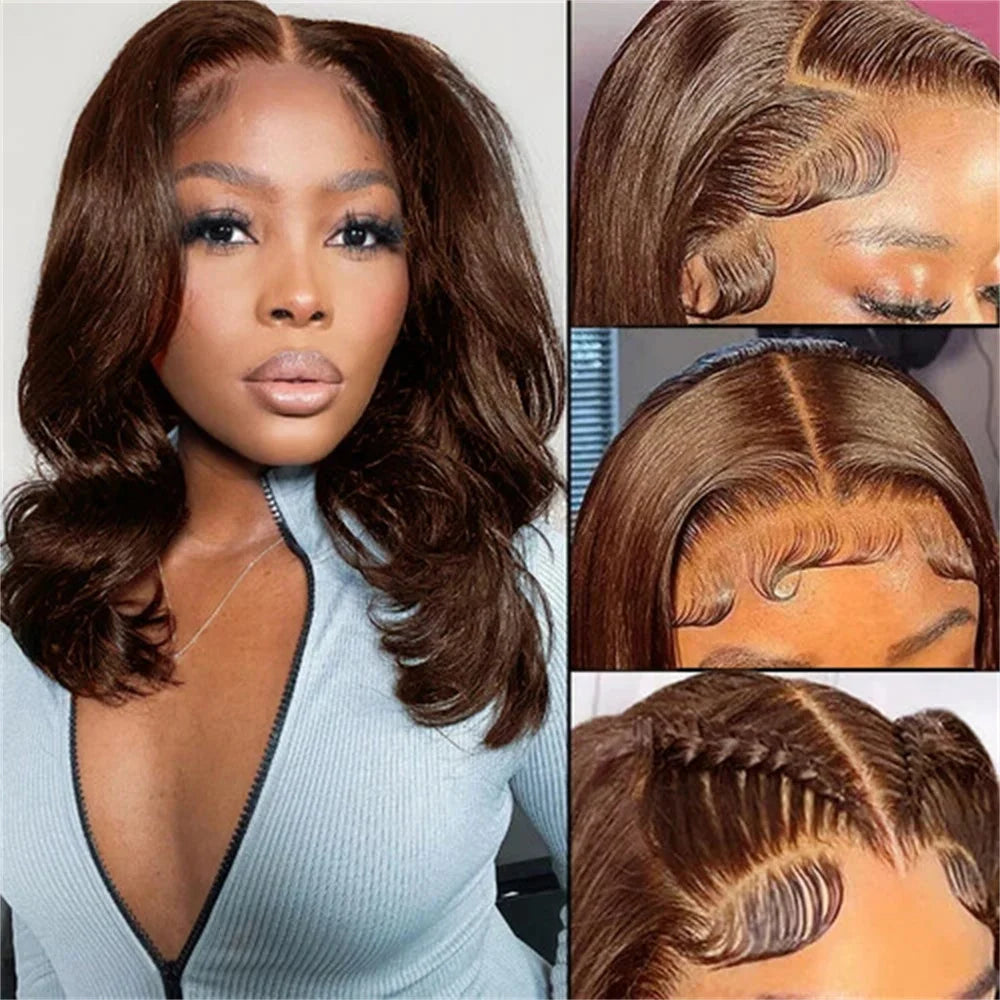 Perruque Bob Chocolat 13x4