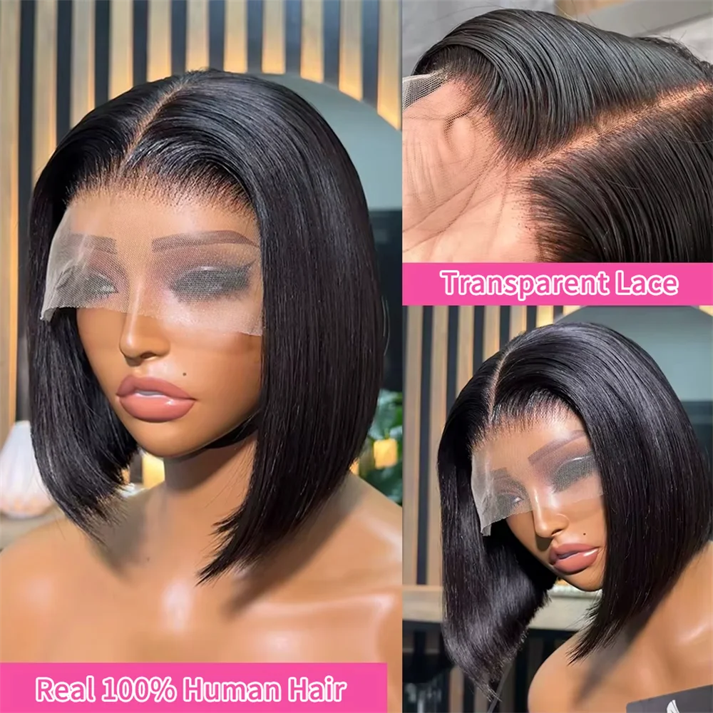 Perruque Bob Noire 13x4 Lisse