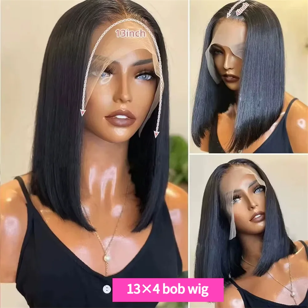 Perruque Bob Noire 13x4 Lisse