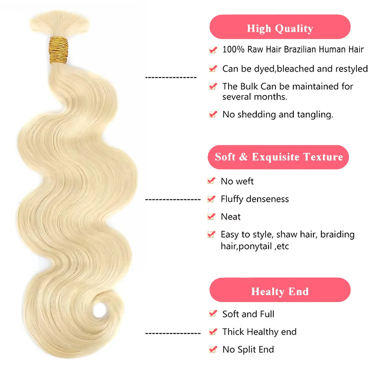 Extension Cheveux Humains Blonde 613 2