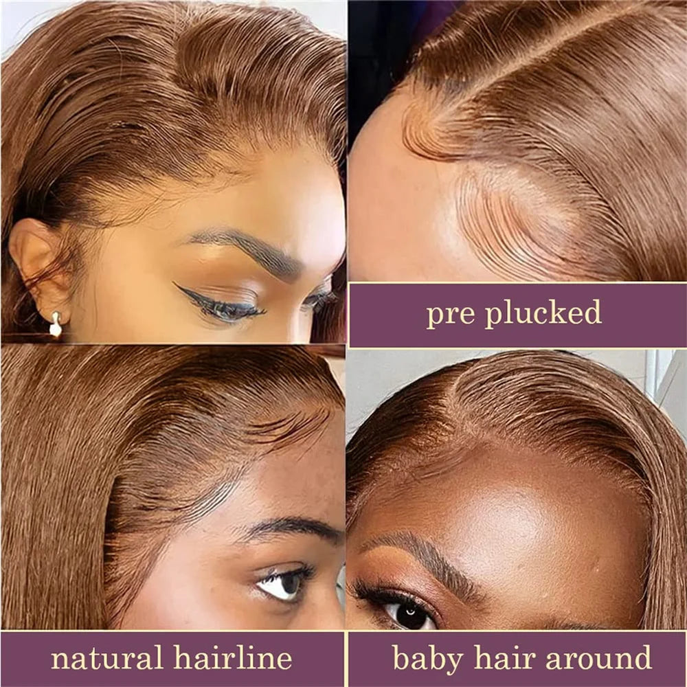 Perruque Bob Chocolat HD 13x4 Lisse 2