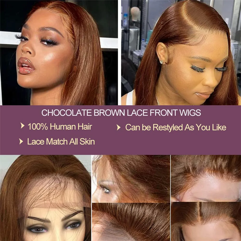 Perruque Bob Chocolat 13x4 Lisse