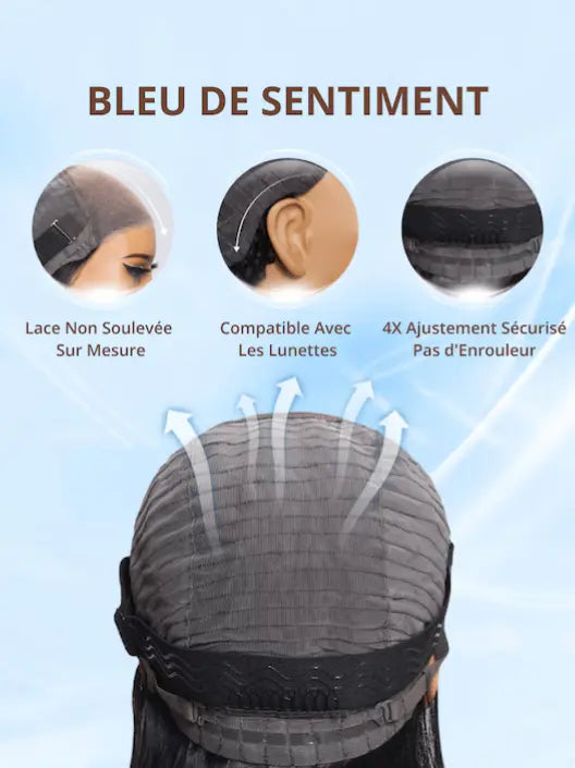 Perruque Sans Colle Humain Chaveux Bouclé