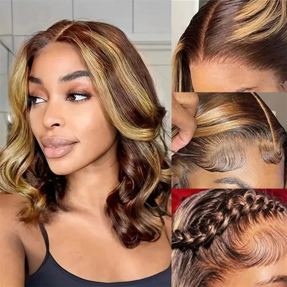 Perruque Bob Blonde 13x4 Body Wave