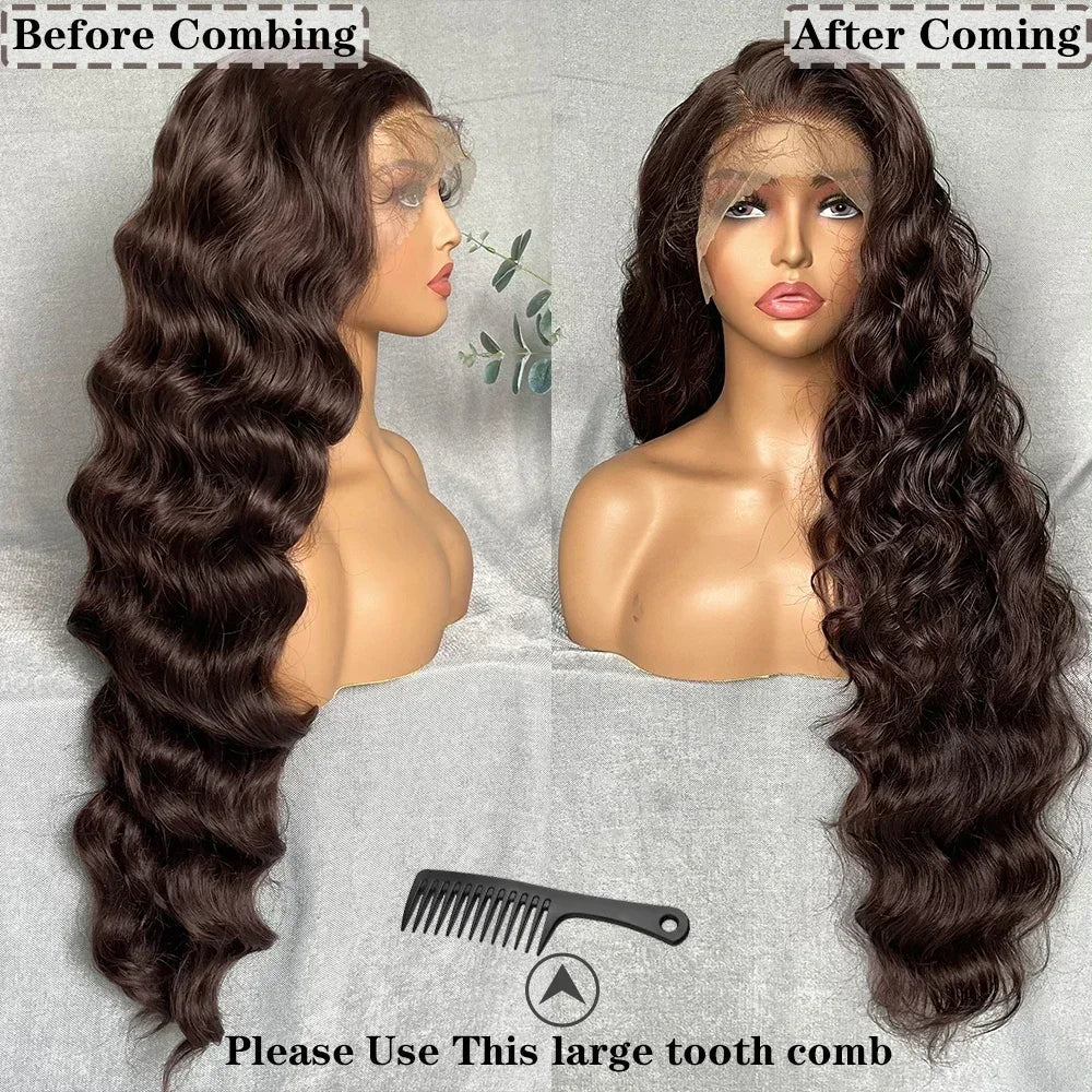 Perruque Synthétique Brun 13x6