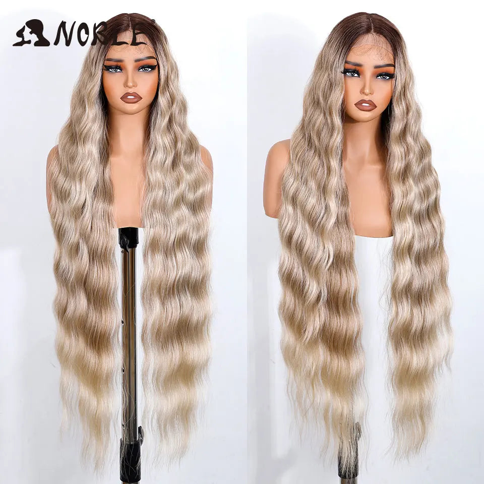 Perruque Synthétique Ombré Ondulée 36"