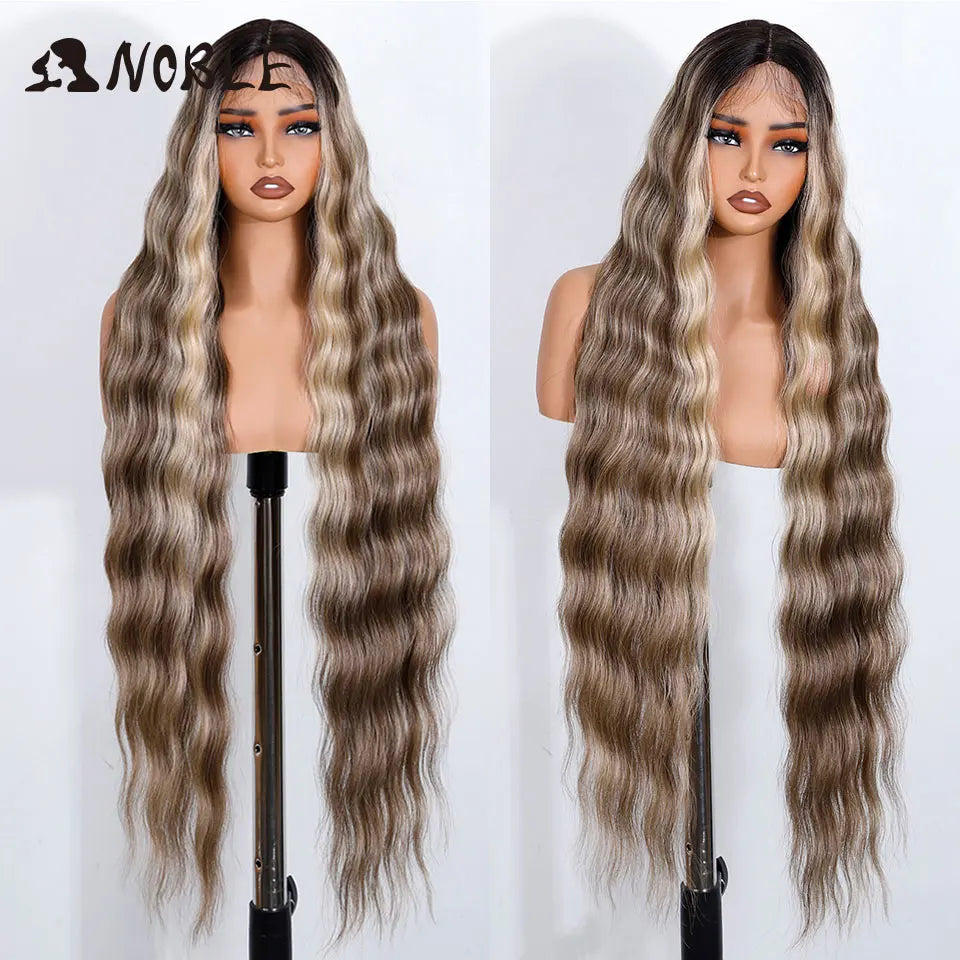 Perruque Synthétique Ombré Ondulée 36"