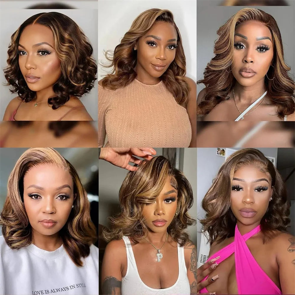 Perruque Bob Blonde 13x4 Body Wave