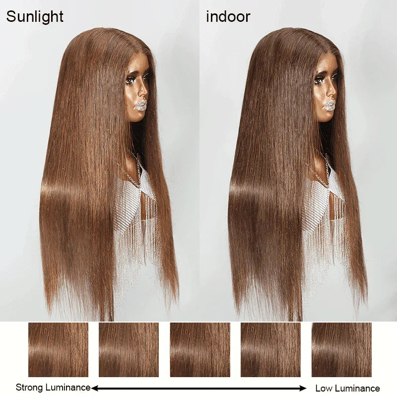 Perruque Chocolat 13x4 Sans Colle Lisse